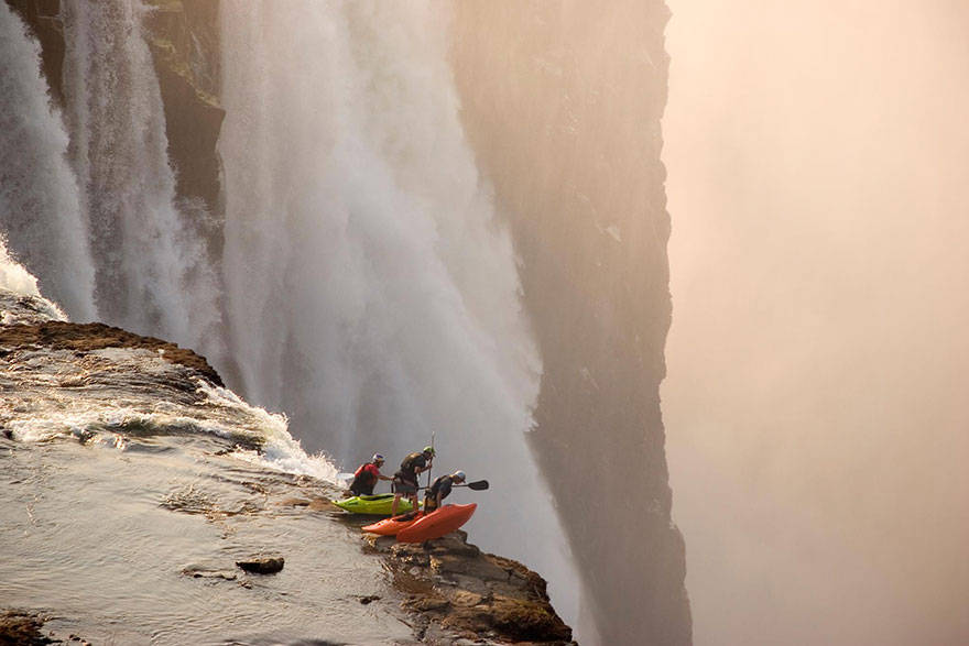 Extreme kayaking at Victoria Falls.