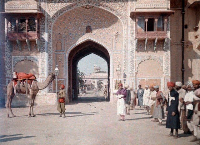 An entrance to the Maharaja's Palace in Jaipur 1926