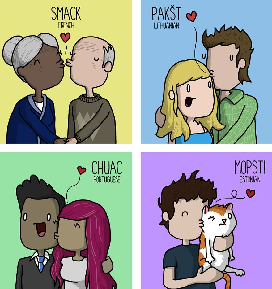 Kiss in different languages