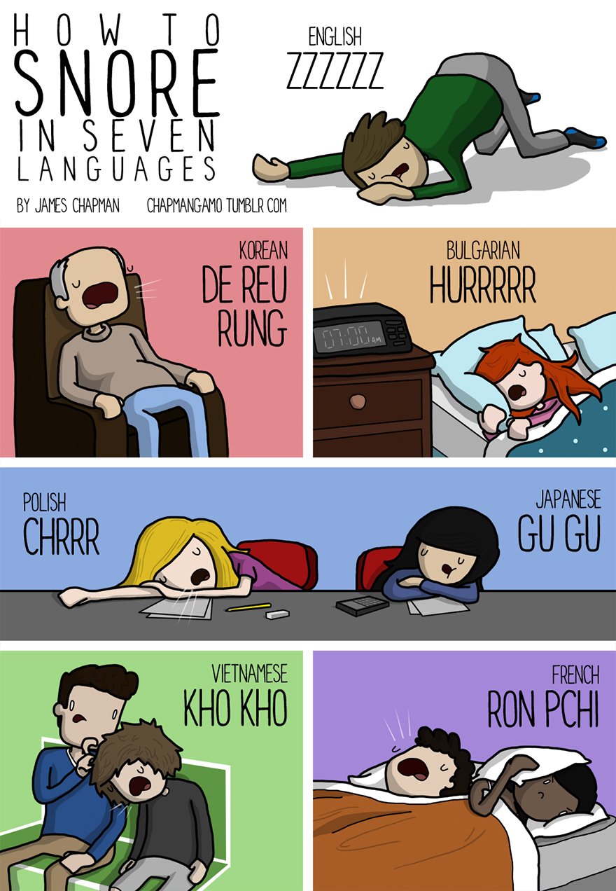 sleeping in different languages