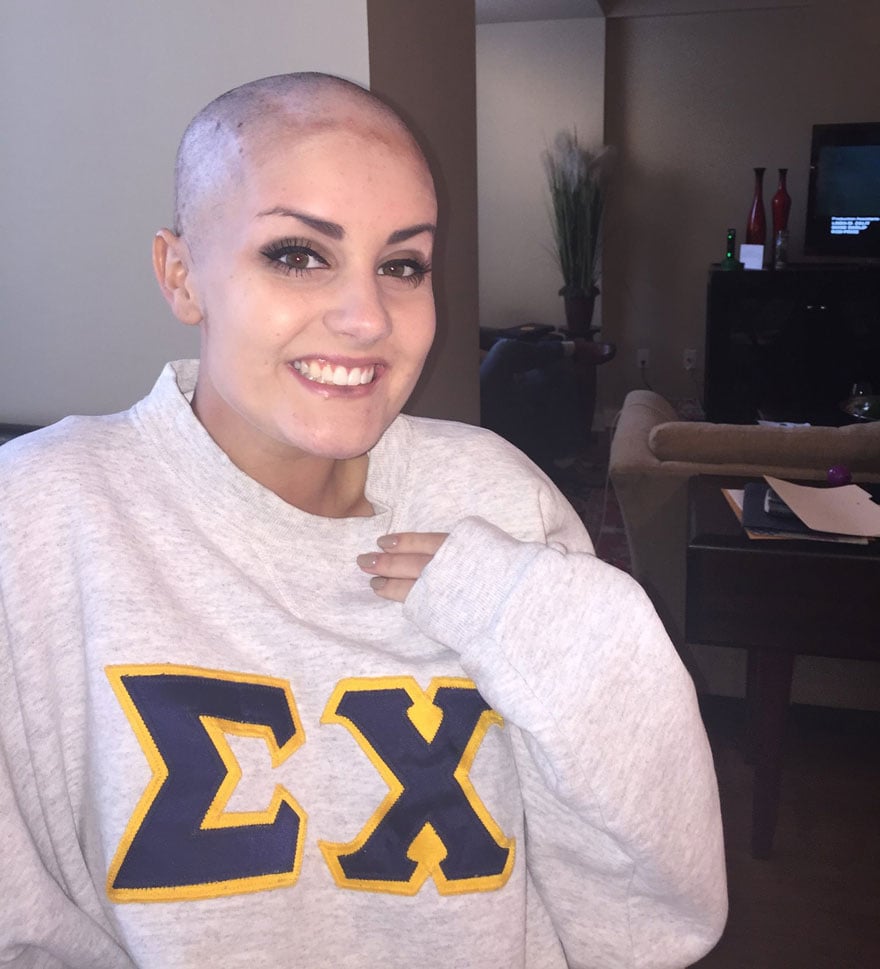 Brain cancer, allie allen, shaved head, brandon carpenter, cancer, breast cancer, motivation, inspirational, teenager, friend, disease, war against cancer