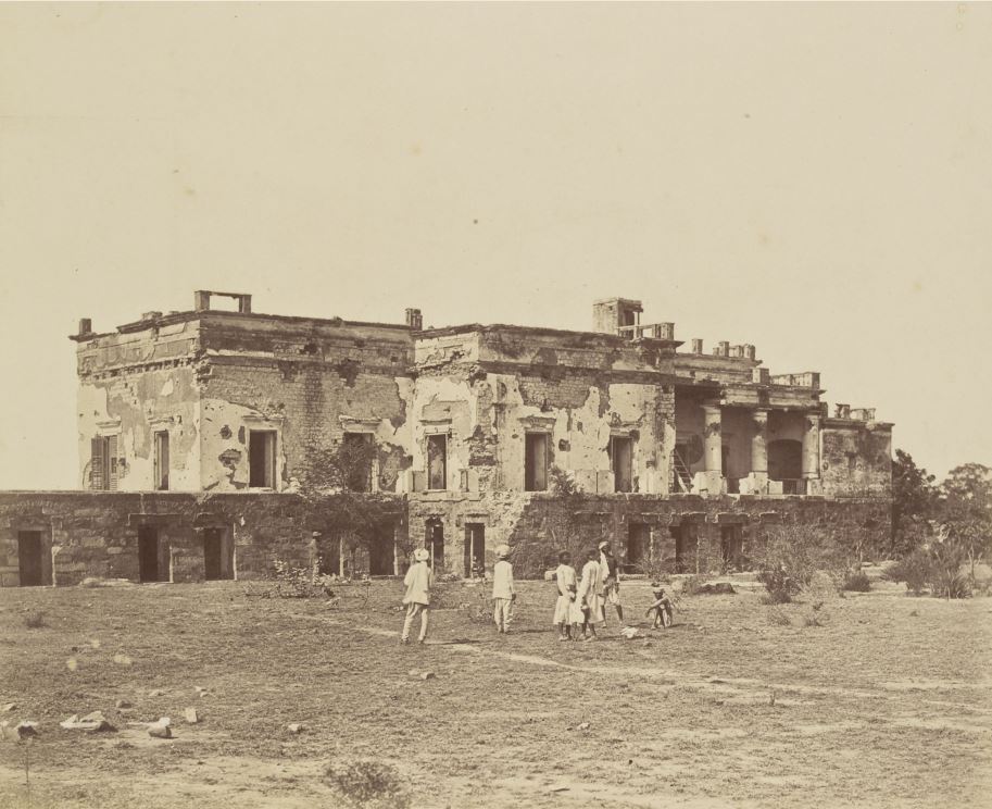 Hindu Rao's House in Delhi, Heavily Damaged in Indian Mutiny of 1857 Photographed in 1858