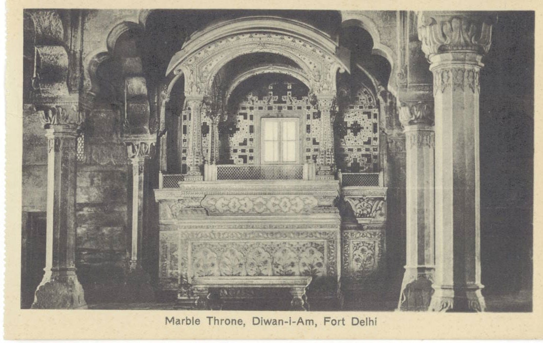 Marble Throne in Diwan-I-Aam in Red Fort Delhi
