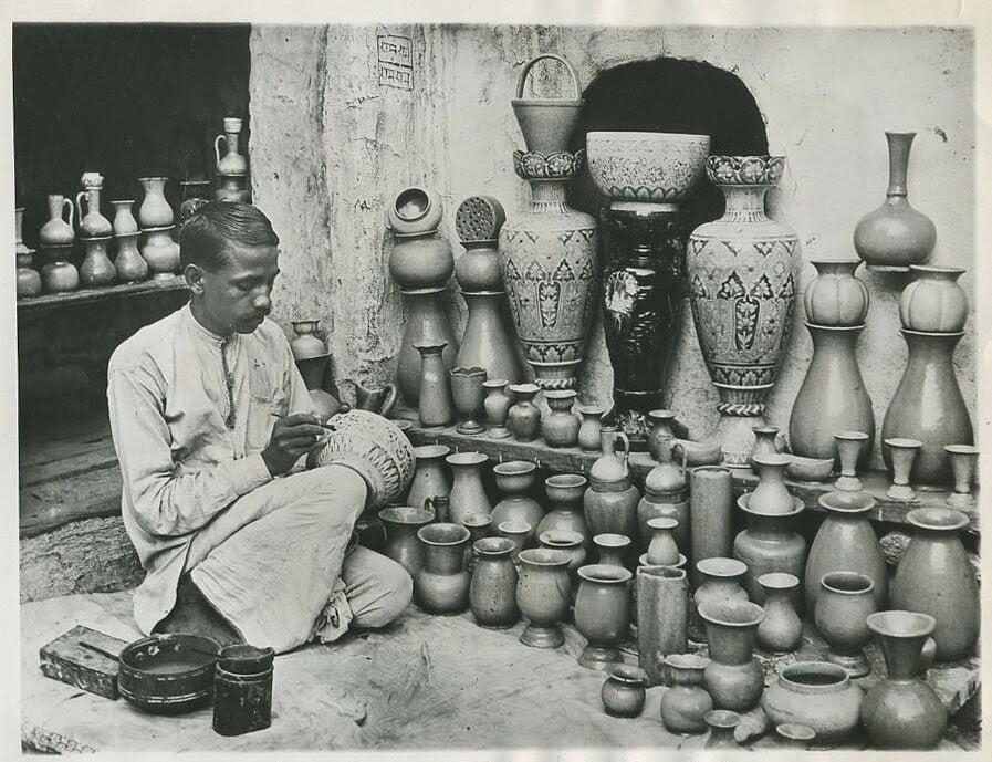 Pottery Maker working in his Studio, Delhi-1931