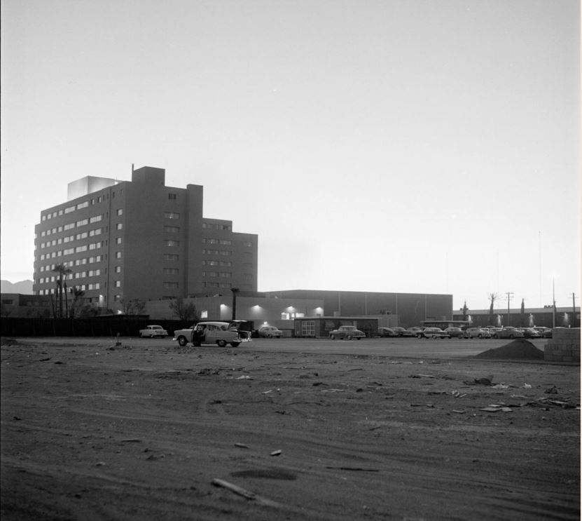 Riviera, Las Vegas in 1955 . This building was the first high rise on the Las Vegas strip, and now it’s the strip’s oldest existing structure.