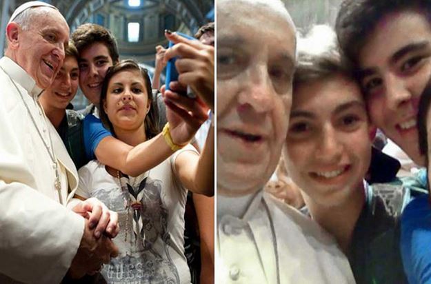 Pope francis took part in a selfie