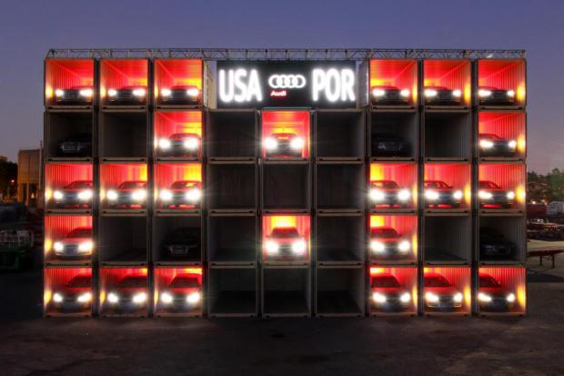 Audi, audi marketing, audi lights up newyork, audi newyork, audi scoreboard, guerilla marketing