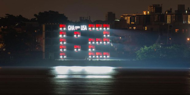 Audi, audi marketing, audi lights up newyork, audi newyork, audi scoreboard, guerilla marketing