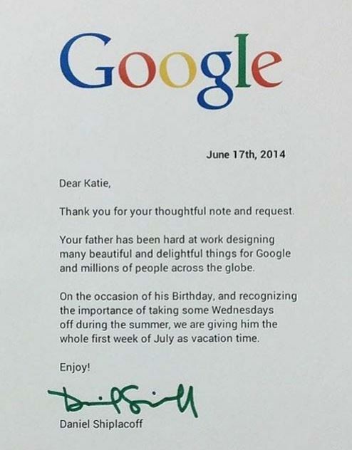 Reply of letter by google