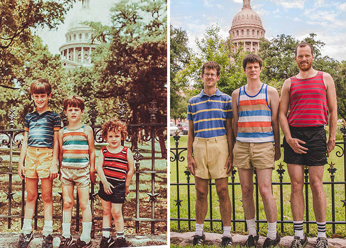 top photo recreations, childhood to adulthood, childhood photos, before and after, amazing photos, wow, Meeting Hulk Hogan