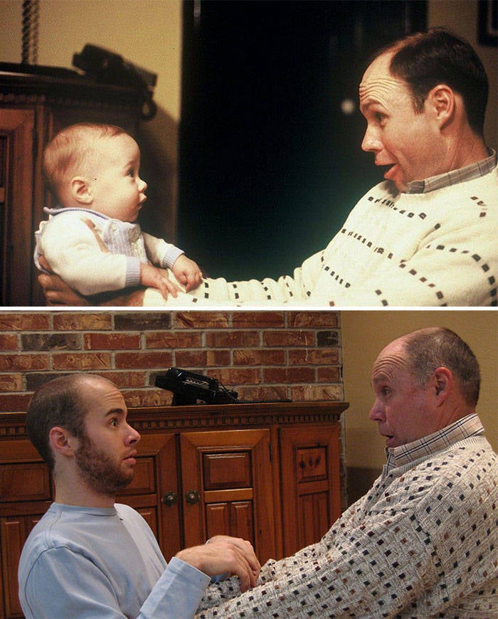 top photo recreations, childhood to adulthood, childhood photos, before and after, amazing photos, wow, Meeting Hulk Hogan