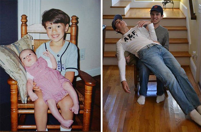top photo recreations, childhood to adulthood, childhood photos, before and after, amazing photos, wow, Meeting Hulk Hogan