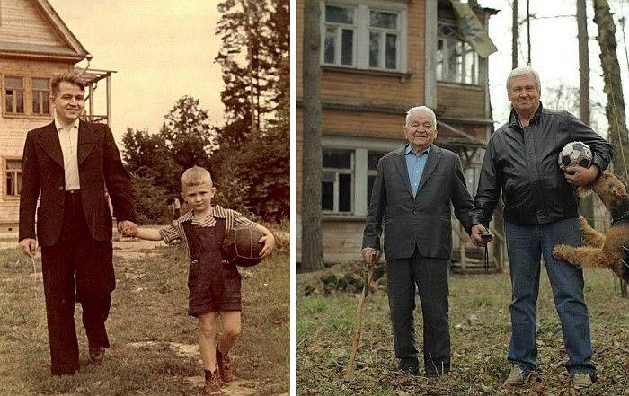 top photo recreations, childhood to adulthood, childhood photos, before and after, amazing photos, wow, Meeting Hulk Hogan