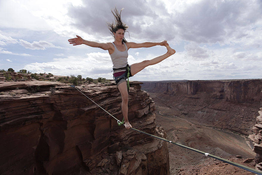 Taking slack-lining