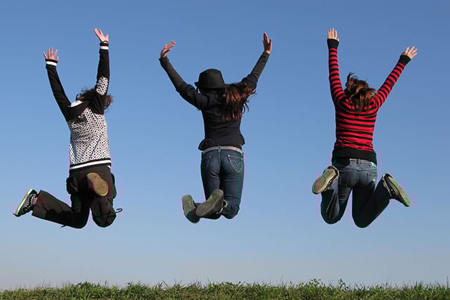 investor jumping