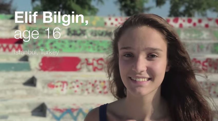 google science fair, elif bilgin, turkey, istanbul, polution solution, clever girl, turkish girl, voter's choice award