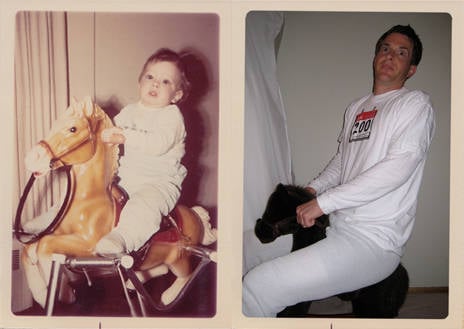 childhood photos, creativity, photos recreation, adult in childhood, baby picture, baby vs adult, lol, omg, wtf, rofl, love, hilarious, recreate baby images