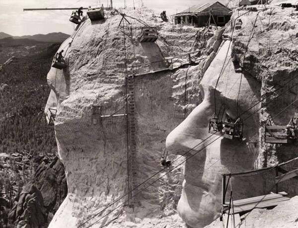 The construction of Mt. Rushmore