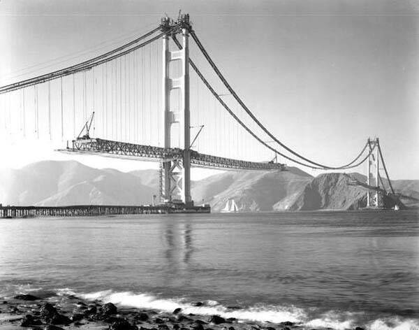 The construction of the Golden Gate Bridge