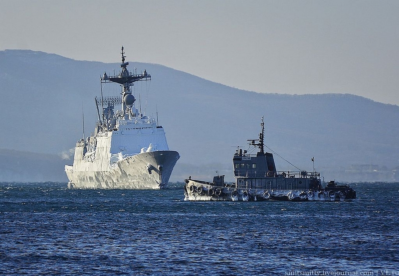 russia, korea, korean warship in russia, vladivostok, great russia, cold, winter in russia, freezing ship