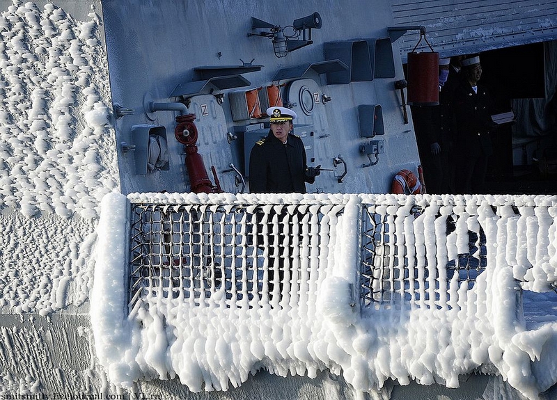 russia, korea, korean warship in russia, vladivostok, great russia, cold, winter in russia, freezing ship
