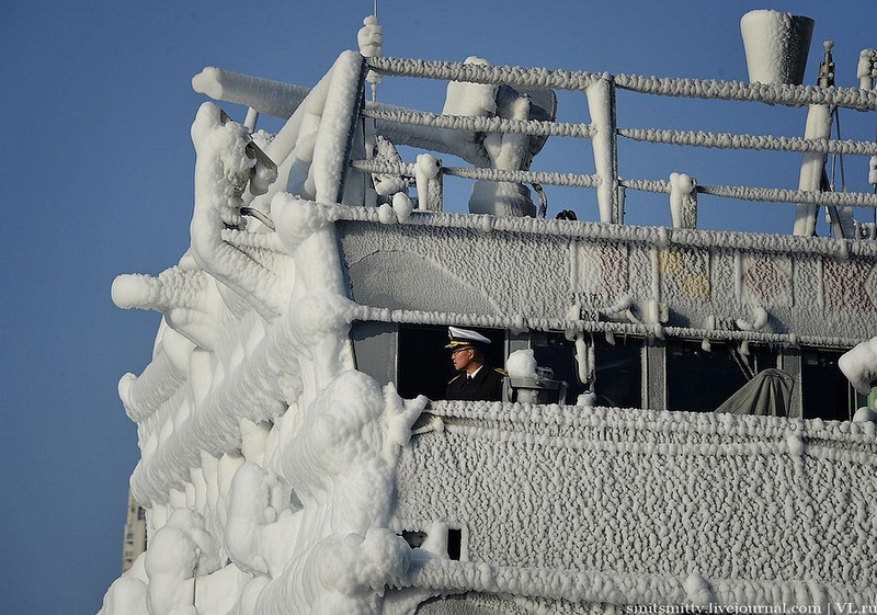 Russia, korea, korean warship in russia, vladivostok, great russia, cold, winter in russia, freezing ship