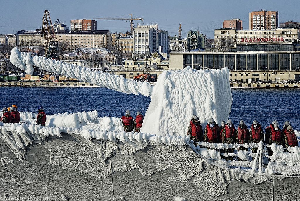 russia, korea, korean warship in russia, vladivostok, great russia, cold, winter in russia, freezing ship