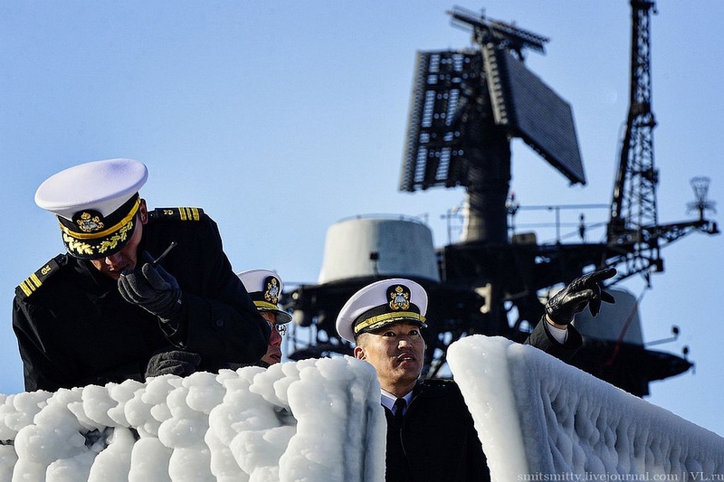 russia, korea, korean warship in russia, vladivostok, great russia, cold, winter in russia, freezing ship