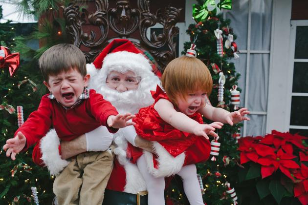5. Getting a picture with Santa. Reality