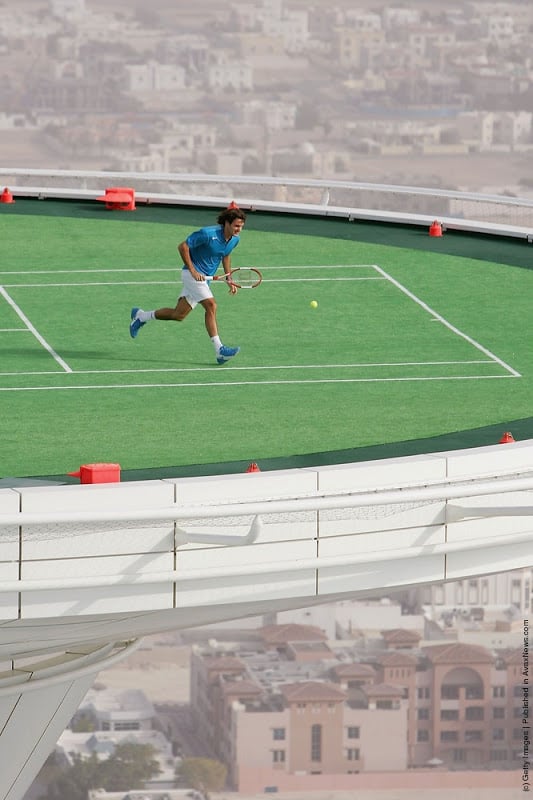 Andre Agassi Vs Roger Federer On World's Highest Tennis Court | Burj Al