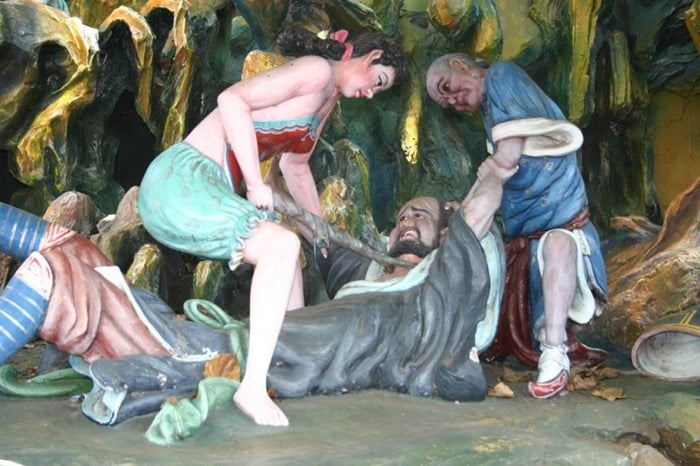 Haw par villa, places, singapore, theme parks, travel, sculpture, wtf, woman breastfeeding statue, chinese mythological