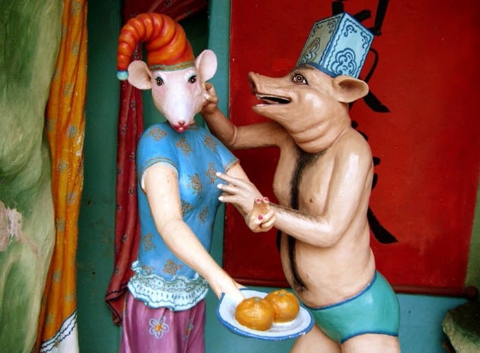 haw par villa, places, singapore, theme parks, travel, sculpture, WTF, woman breastfeeding statue, chinese mythological