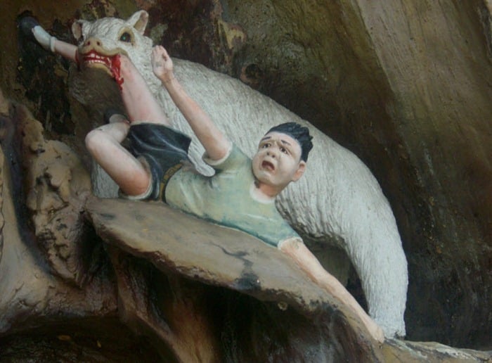 haw par villa, places, singapore, theme parks, travel, sculpture, WTF, woman breastfeeding statue, chinese mythological