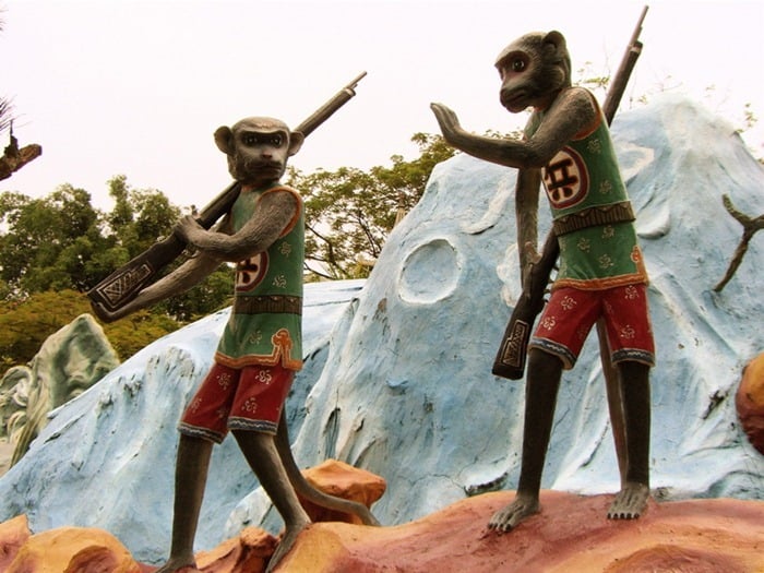 Haw par villa, places, singapore, theme parks, travel, sculpture, wtf, woman breastfeeding statue, chinese mythological