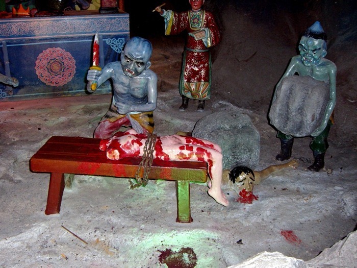 Haw par villa, places, singapore, theme parks, travel, sculpture, wtf, woman breastfeeding statue, chinese mythological