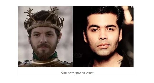 Karan johar as renly baratheon