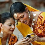 indian women using mobile