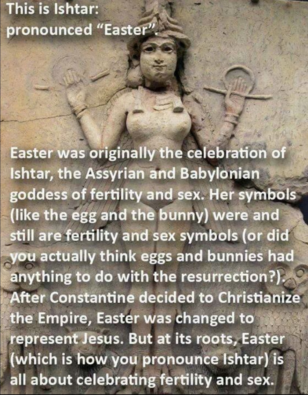 Easter, Ishtar, Goddess of Love, Goddess of War, Goddess of Sex, ishtar goddess facts, Myth, mythology, god, story, ishtar easter