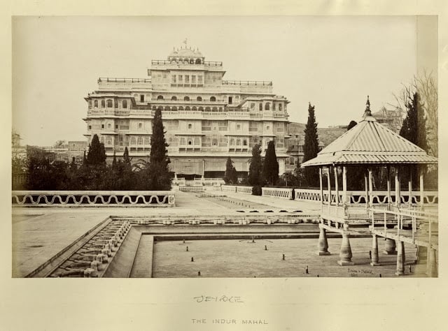 Chandra mahal (part of city palace) in jaipur, rajasthan - c1870's