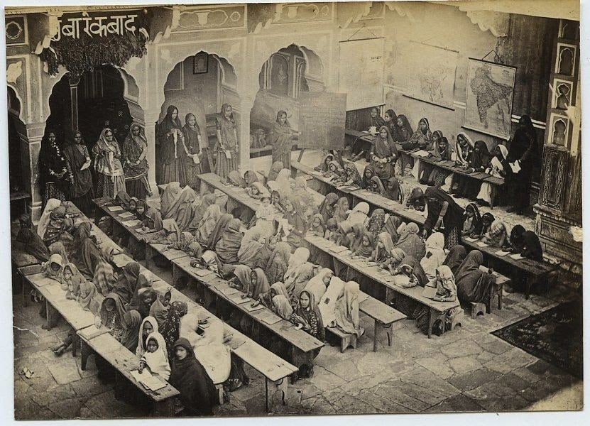 Girls school in jaipur, rajasthan - c1870-80's b