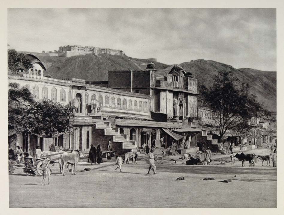 The street door of a temple, Jaipur, a photogravure by Martin Hurlimann, 1928