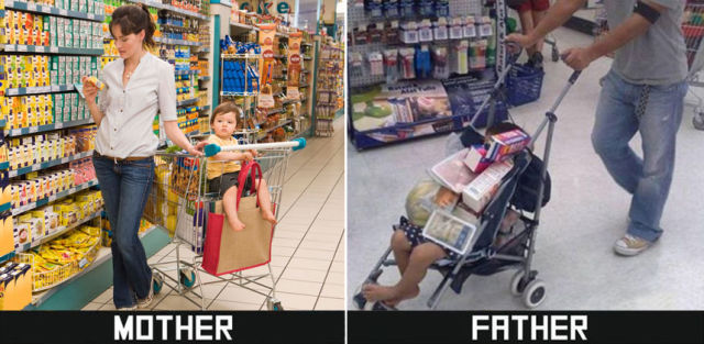 Baby Funny Cute Pictures, mom vs dad, mama vs papa, Mother vs Father, lol, omg, wtf, funny, kids, father mother difference, parenting, family photos, mummy vs papa, mother and father