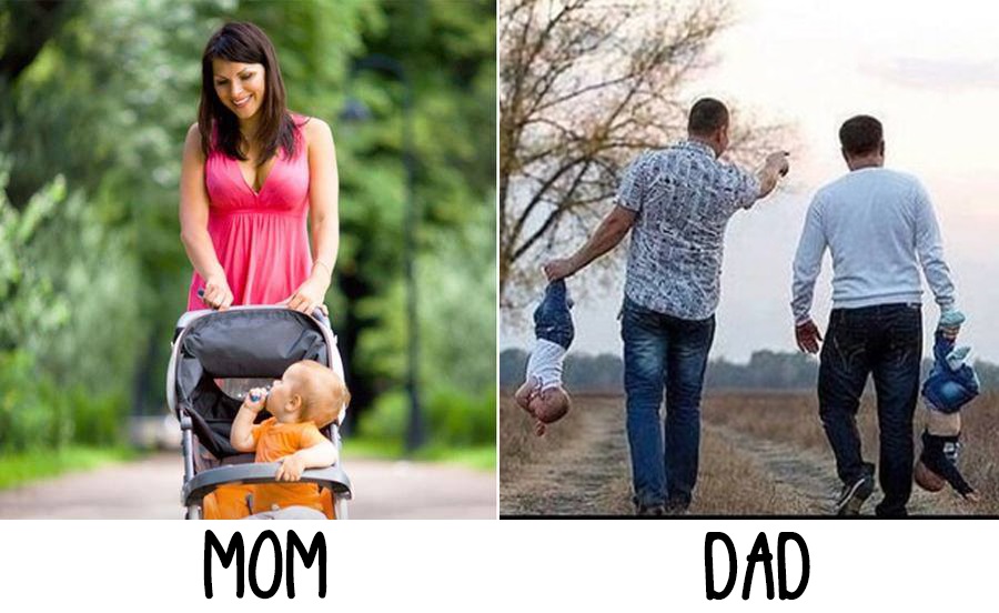 18 Funny Kids Photos Shows How Mother & Father Treat Child's | Mom Vs Dad |  Reckon Talk
