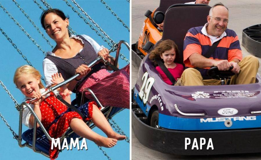 Baby Funny Cute Pictures, mom vs dad, mama vs papa, Mother vs Father, lol, omg, wtf, funny, kids, father mother difference, parenting, family photos, mummy vs papa, mother and father