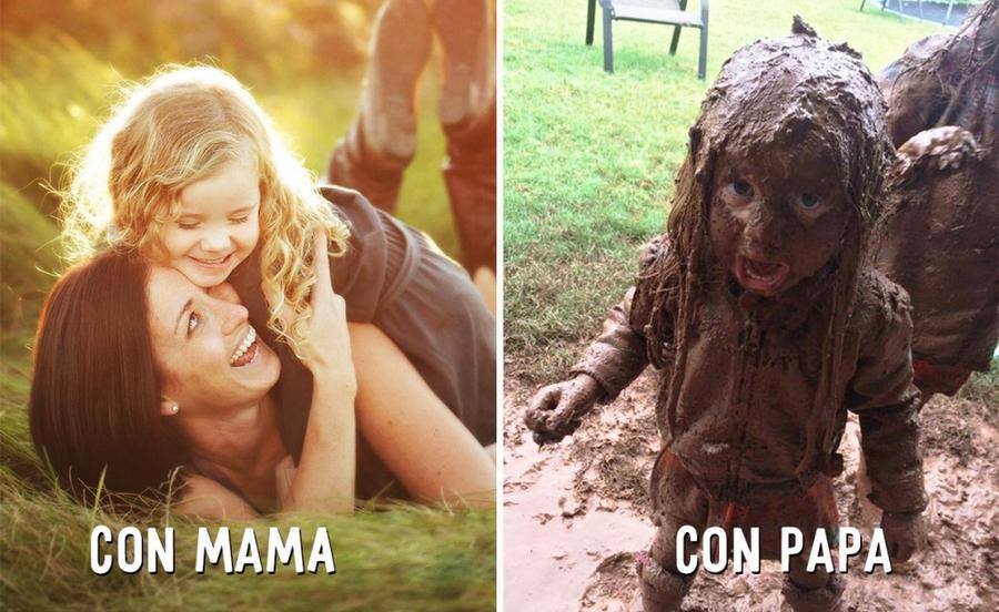 Baby Funny Cute Pictures, mom vs dad, mama vs papa, Mother vs Father, lol, omg, wtf, funny, kids, father mother difference, parenting, family photos, mummy vs papa, mother and father