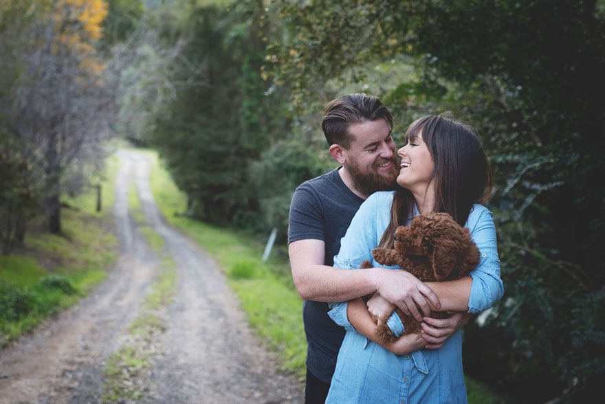 Couple, newborn, dog, elisha minnette, photography, abby lee, matt kay, australian couple, new mom, new dad, baby, animal, pet, humphry, humphry dog, photoshoot, photographer, idea, creative, creativity, cute dog, family, loving and adorable, groodle