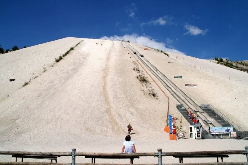 Artificial Sand hill, Monte Kaolino, Hirschau, Germany, country, city, sand, kaolin-quartz sand, sand skiing, kaolin Mining, sand clay, idea, sports, wow, amazing, creative, great, awesome