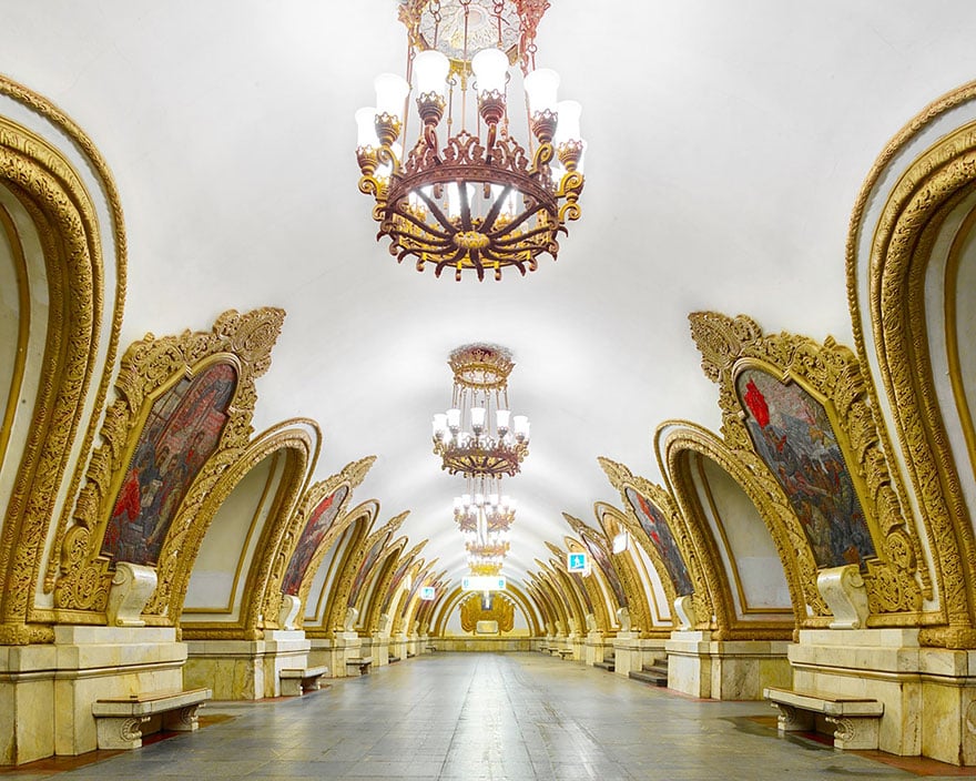 Moscow, metro station, architecture, russia, david burdeny, the moscow metro, architect, photographer, canada, big soviet propaganda project, photo series, “russia: a bright future, photography, amazing, beauty, awesome, wow, historic station