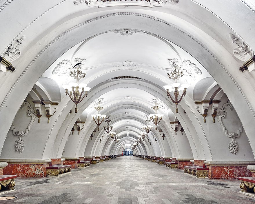 Moscow, metro station, architecture, russia, david burdeny, the moscow metro, architect, photographer, canada, big soviet propaganda project, photo series, “russia: a bright future, photography, amazing, beauty, awesome, wow, historic station