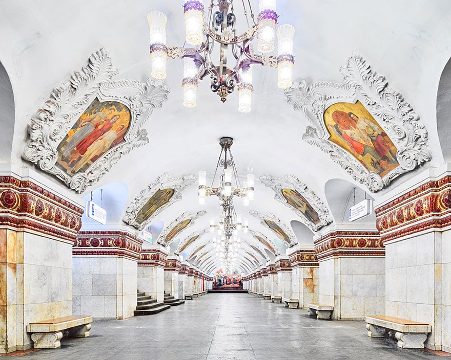 Moscow, metro station, architecture, russia, david burdeny, the moscow metro, architect, photographer, canada, big soviet propaganda project, photo series, “russia: a bright future, photography, amazing, beauty, awesome, wow, historic station